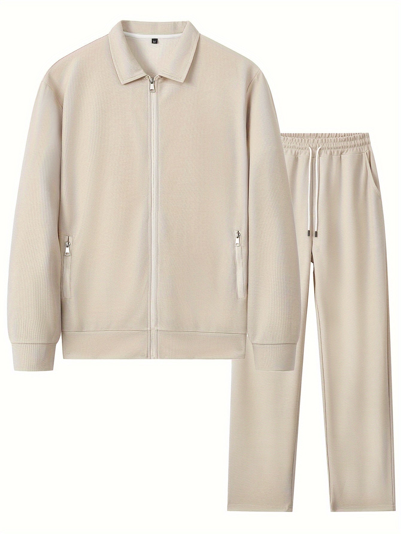 Mens Waffle Knit Cardigan Corduroy Trousers Set - Taylor K Shop