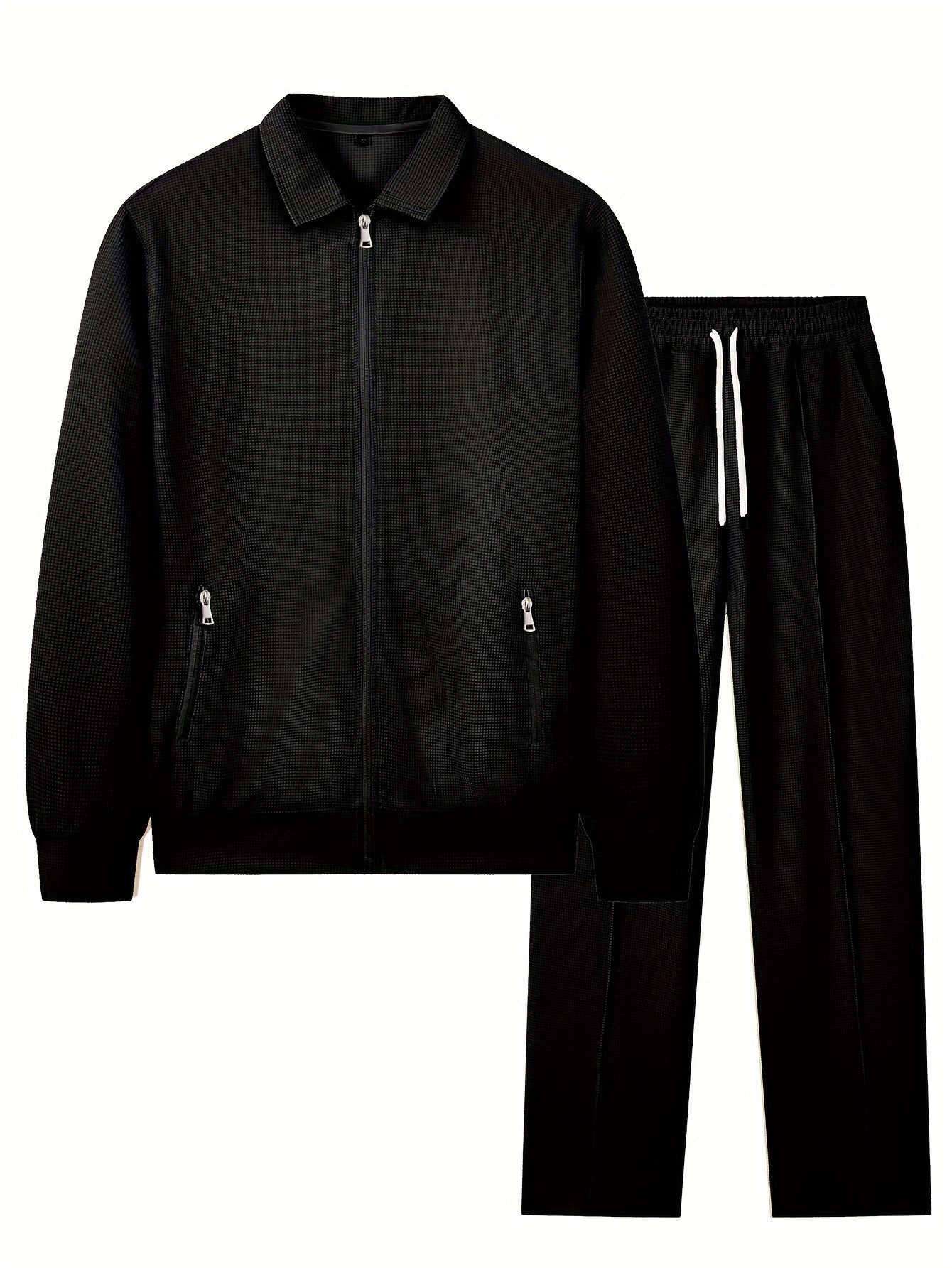 Mens Waffle Knit Cardigan Corduroy Trousers Set - Taylor K Shop