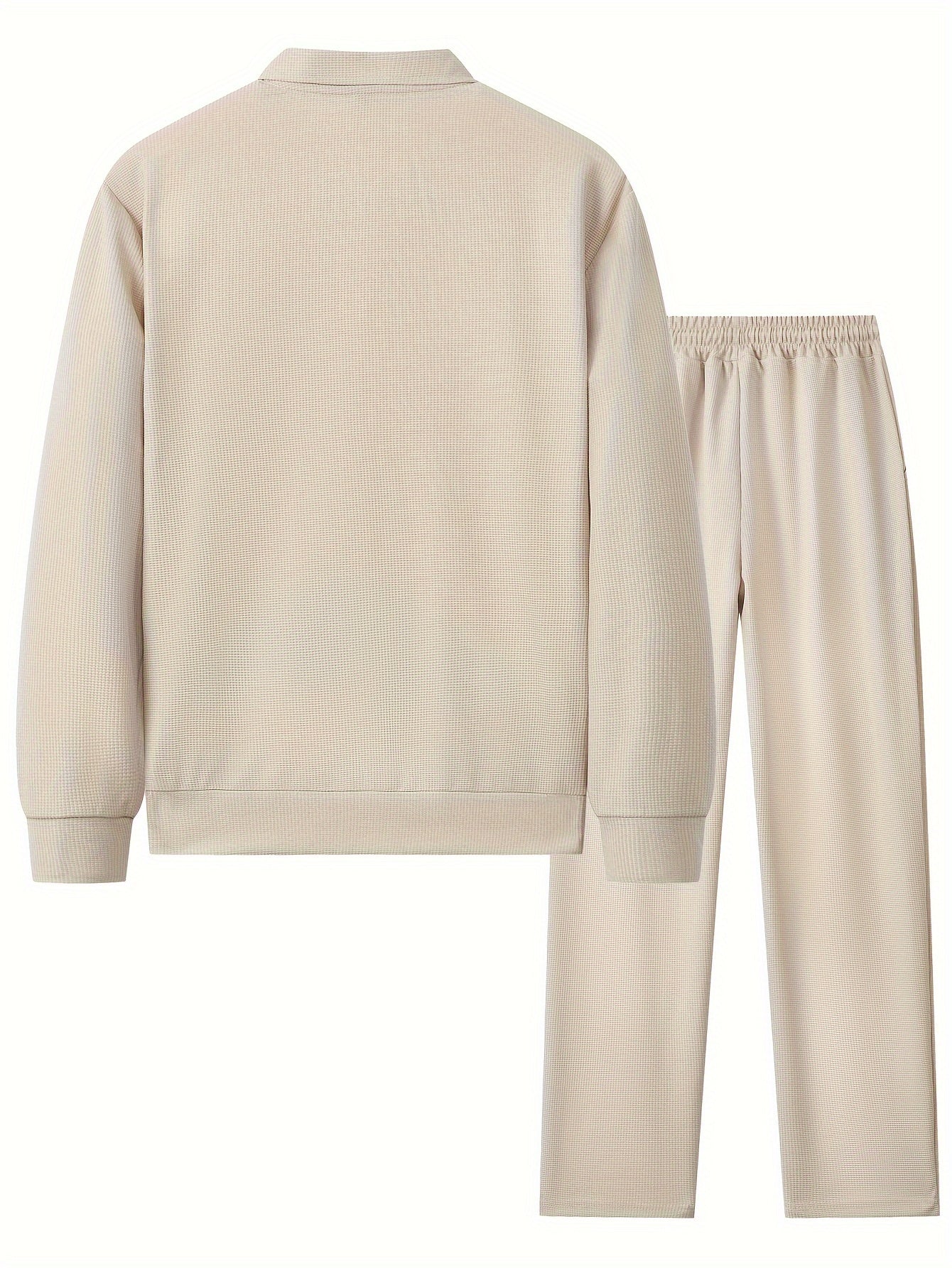 Mens Waffle Pattern Cardigan Corduroy Trousers Suit - Taylor K Shop