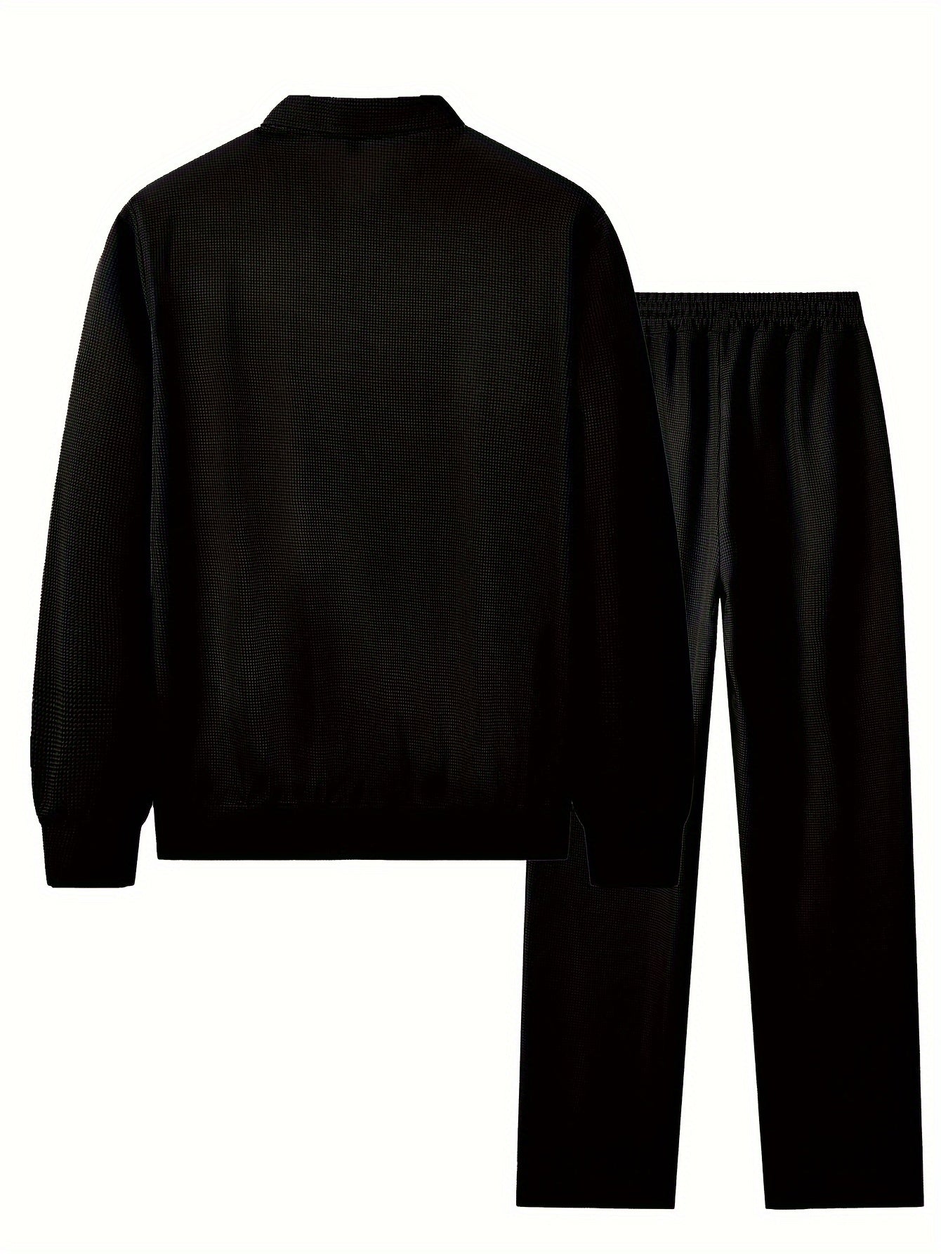 Mens Waffle Pattern Cardigan Corduroy Trousers Suit - Taylor K Shop