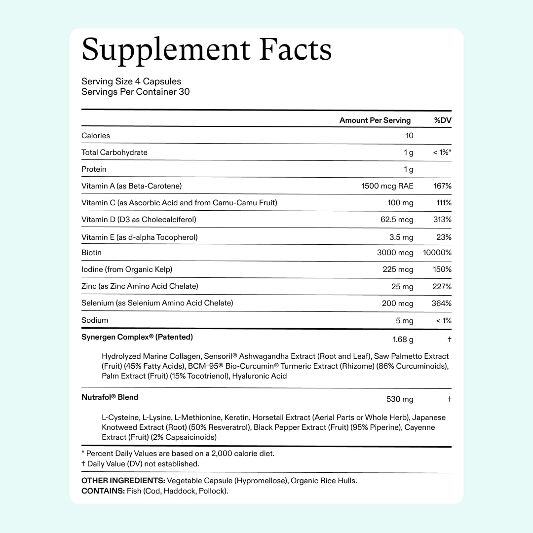 Nutrafol Women's Hair Growth Supplements, Ages 18 - 44, Clinically Proven for Visibly Thicker and Stronger Hair, Dermatologist Recommended - 1 Month Supply - Taylor K Shop