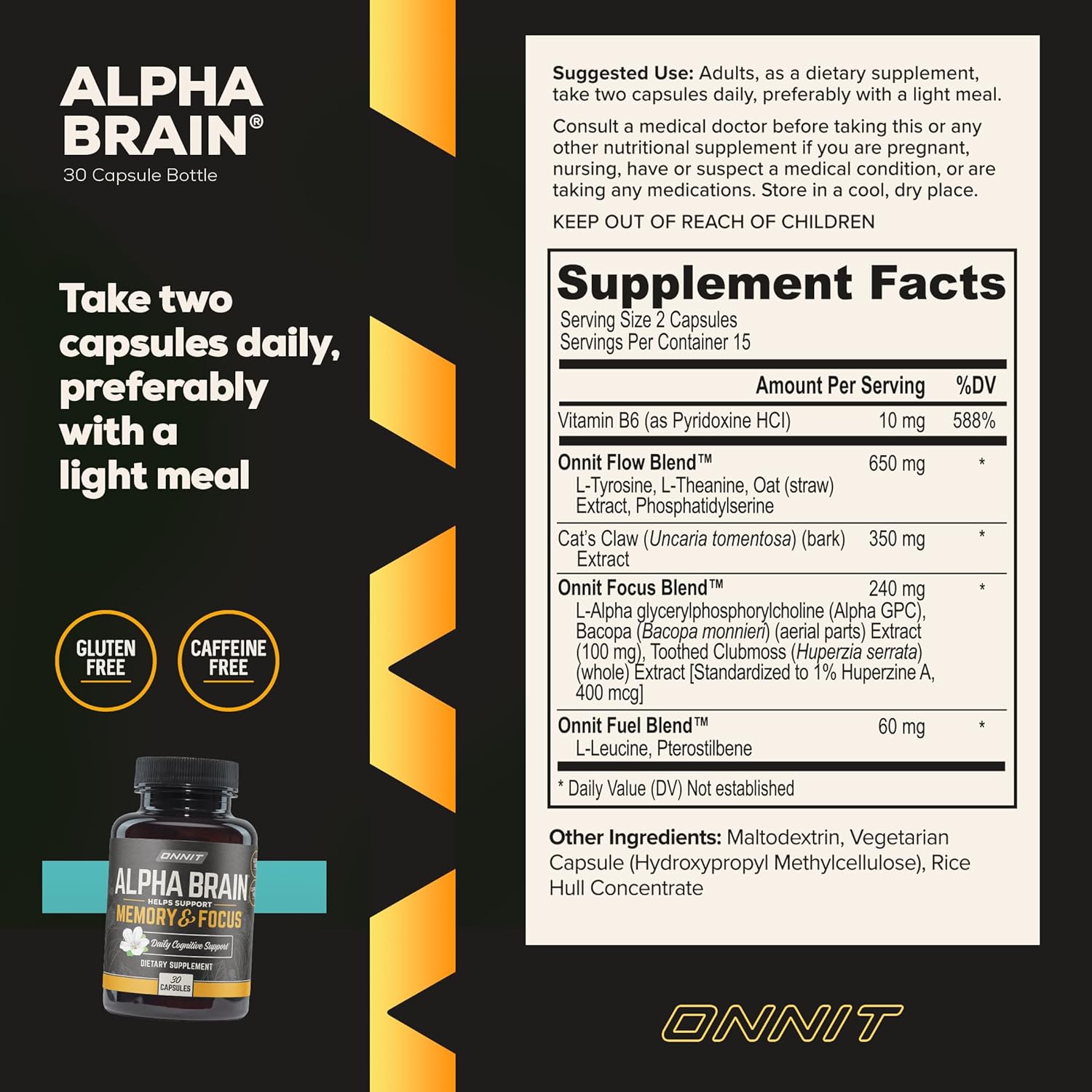 ONNIT Alpha Brain Enhance Memory Focus Supplement - Taylor K Shop