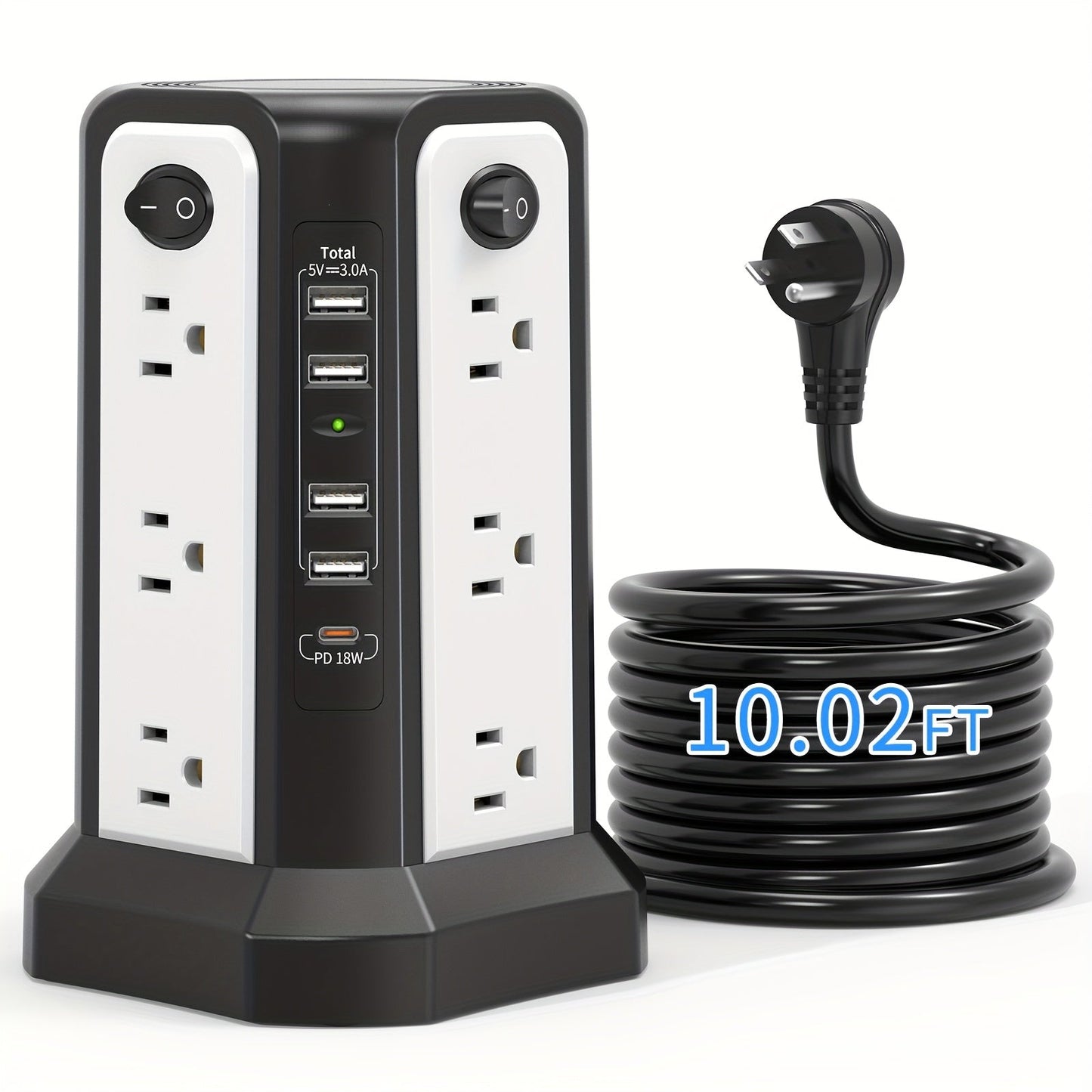 PASSUS Tower Surge Protector 12 AC 5 USB PD 20W - Taylor K Shop