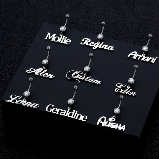 Personalized Heart Charm Belly Ring Perfect Birthday Gift - Taylor K Shop