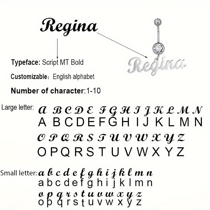 Personalized Heart Charm Belly Ring Perfect Birthday Gift - Taylor K Shop