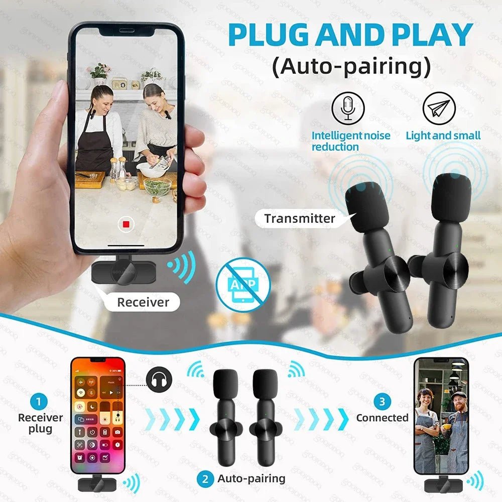 Portable Wireless Lavalier Microphone for iPhone Android - Taylor K Shop