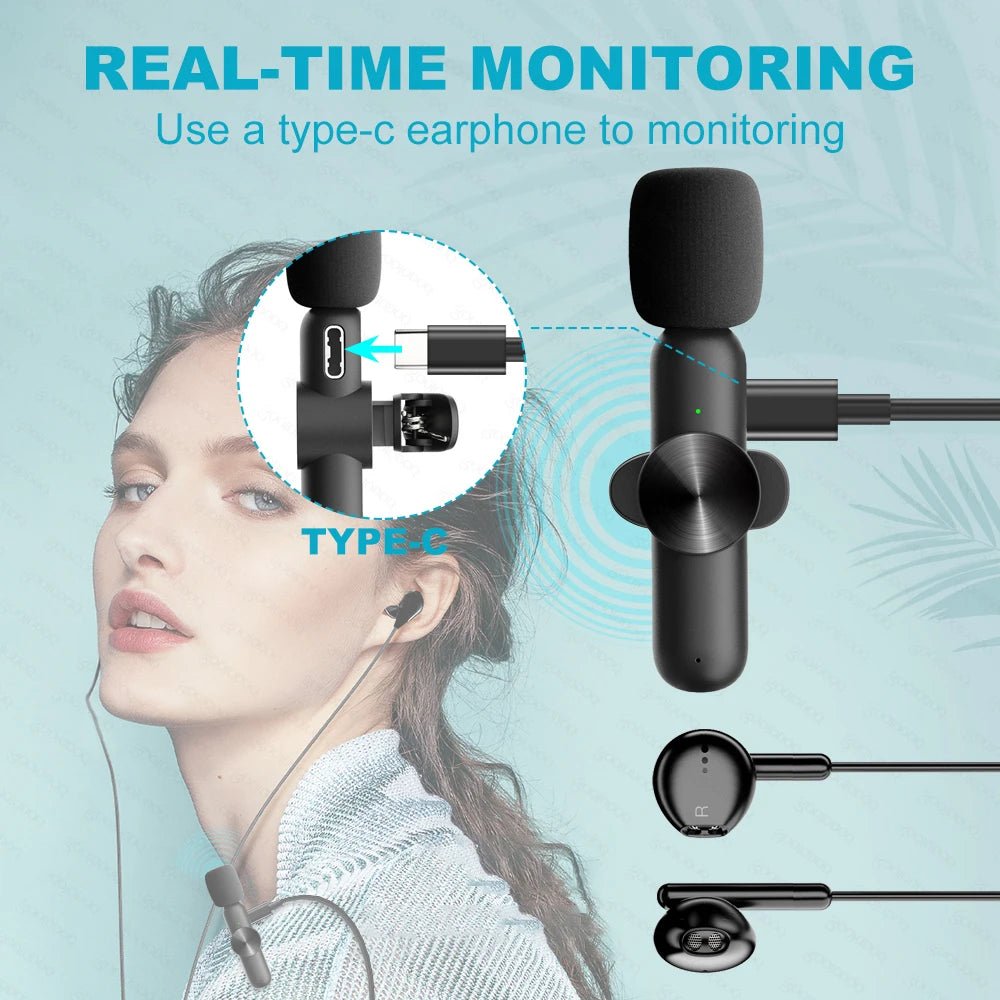 Portable Wireless Lavalier Microphone for iPhone Android - Taylor K Shop