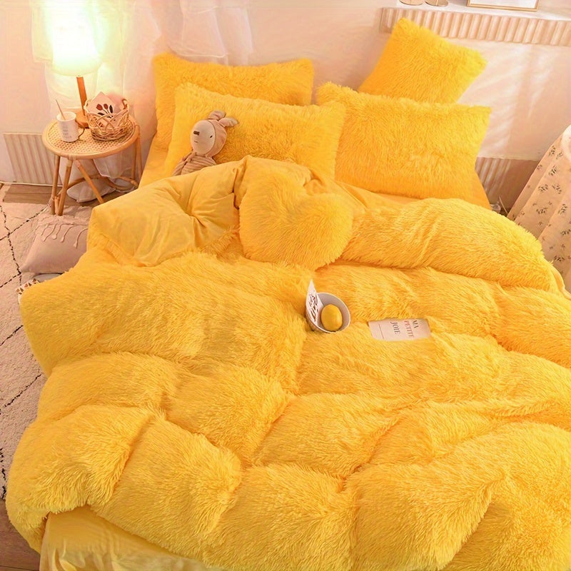 Luxurious Cozy King Plush Bedding Set  Warm  SkinFriendly