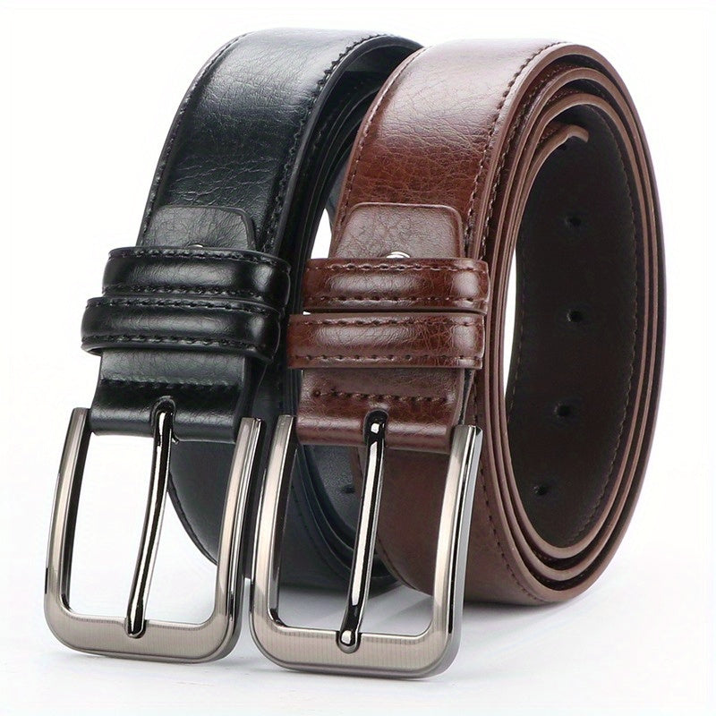 Set of 2 Mens Retro Leather Belts  Ideal Fathers Day Gift