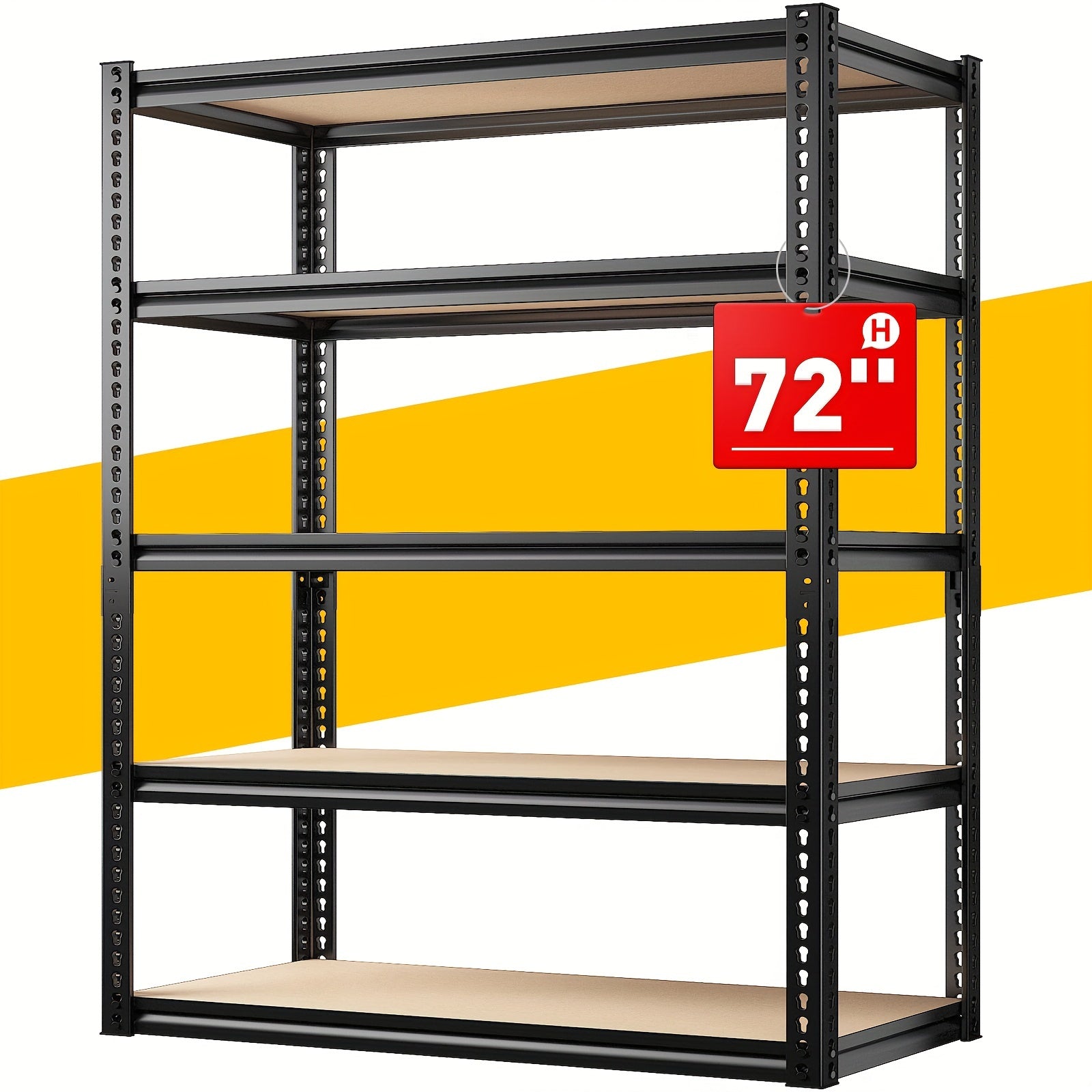 HeavyDuty 5Tier Metal Garage Shelving 72 Adjustable Unit