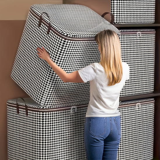 3 Pack Extra Large Houndstooth Storage Containers 4755 Gal