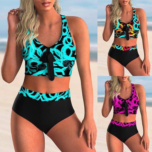 Printed Split High - waisted Briefs For Women - Taylor K Shop