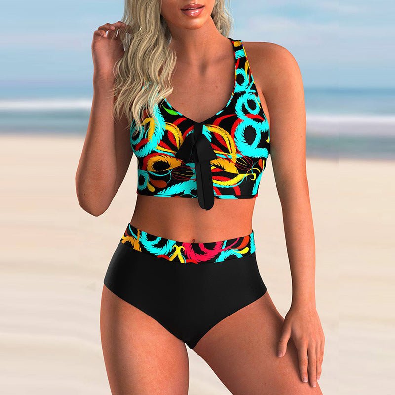 Printed Split High - waisted Briefs For Women - Taylor K Shop