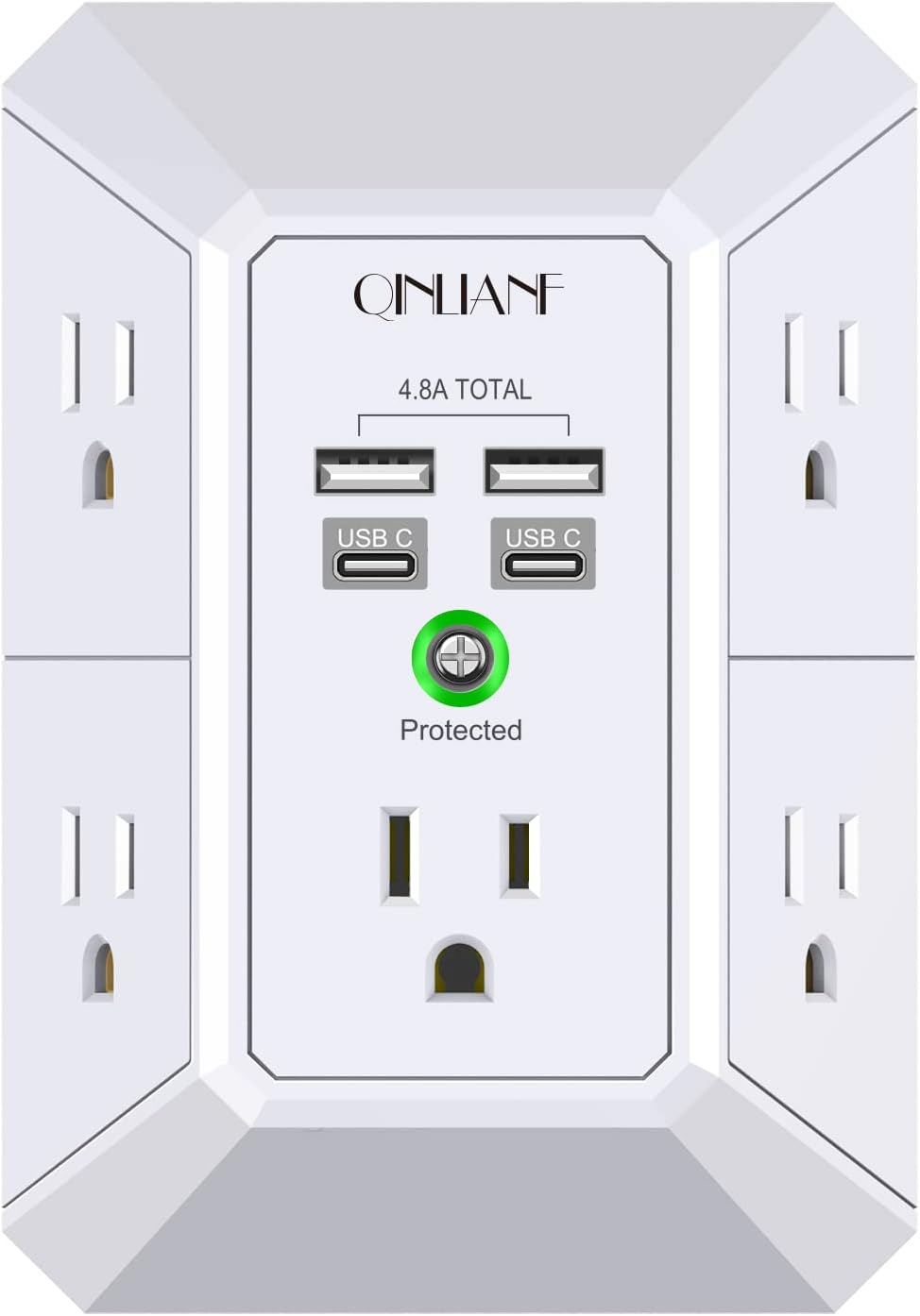 QINLIANF 5Outlet Surge Protector with 4 USB Ports - Taylor K Shop