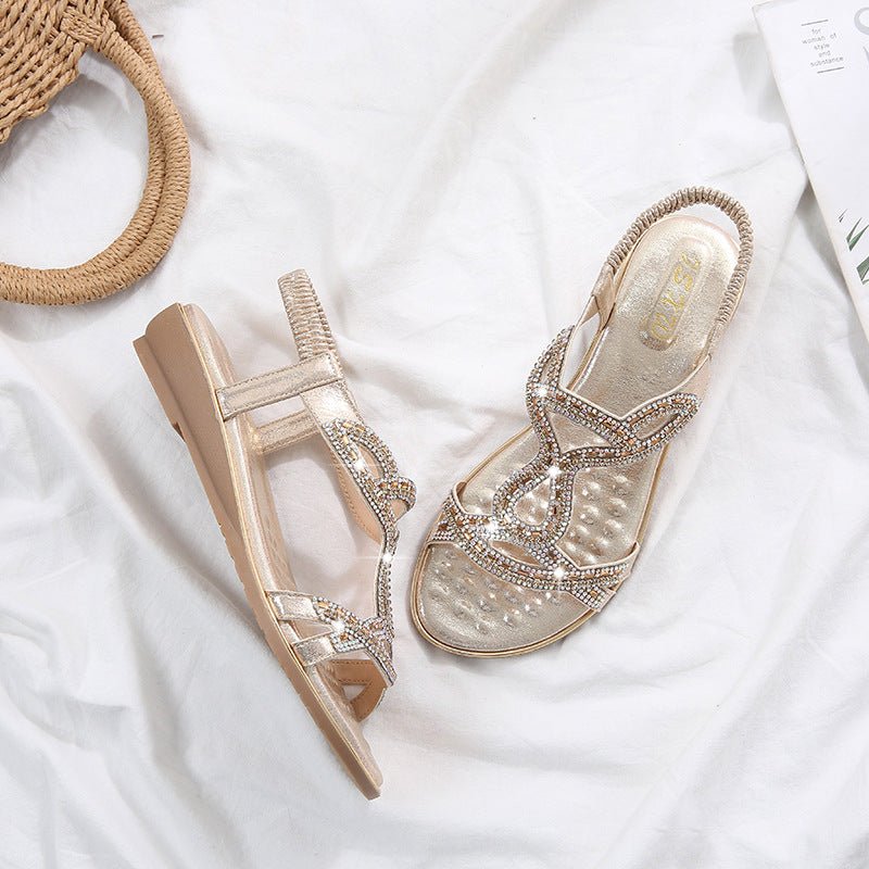 Rhinestone Sandals Bohemia Wedge Sandals Women - Taylor K Shop