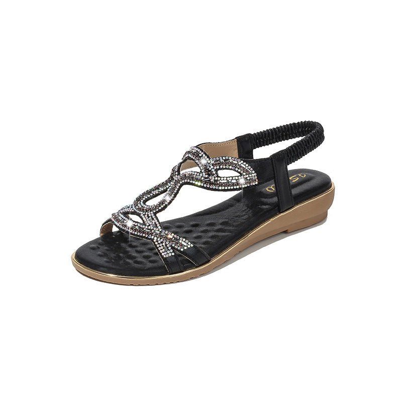 Rhinestone Sandals Bohemia Wedge Sandals Women - Taylor K Shop