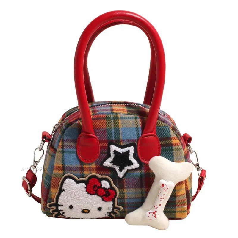 Sanrio Hello Kitty Plaid Handbag Trendy Korean Style - Taylor K Shop