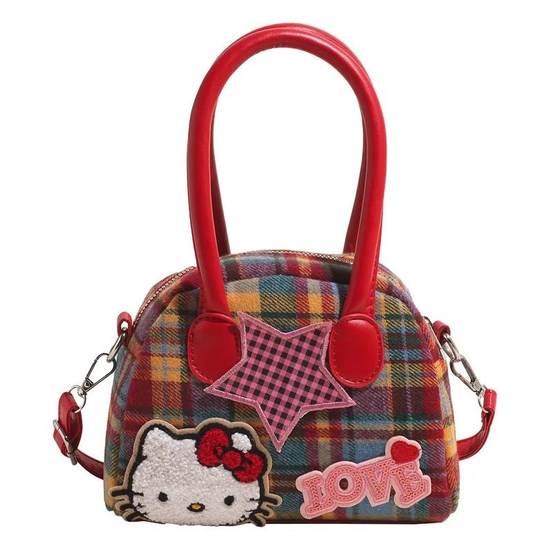 Sanrio Hello Kitty Plaid Handbag Trendy Korean Style - Taylor K Shop