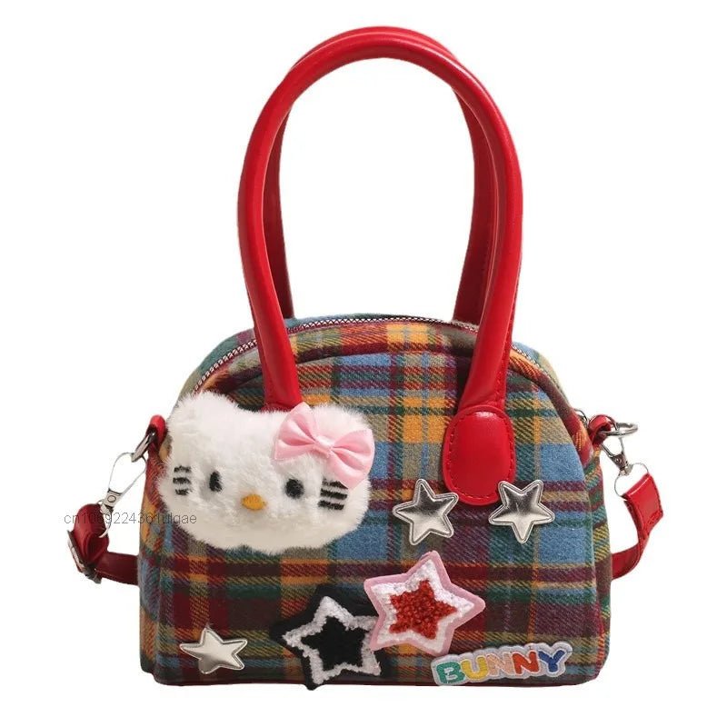 Sanrio Hello Kitty Plaid Handbag Trendy Korean Style - Taylor K Shop