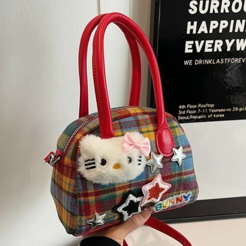 Sanrio Hello Kitty Plaid Handbag Trendy Korean Style - Taylor K Shop