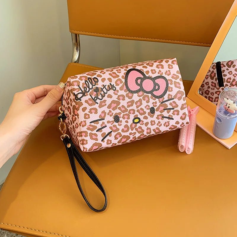 Sanrio Pink Leopard Hello Kitty Cosmetic Makeup Bag Set - Taylor K Shop