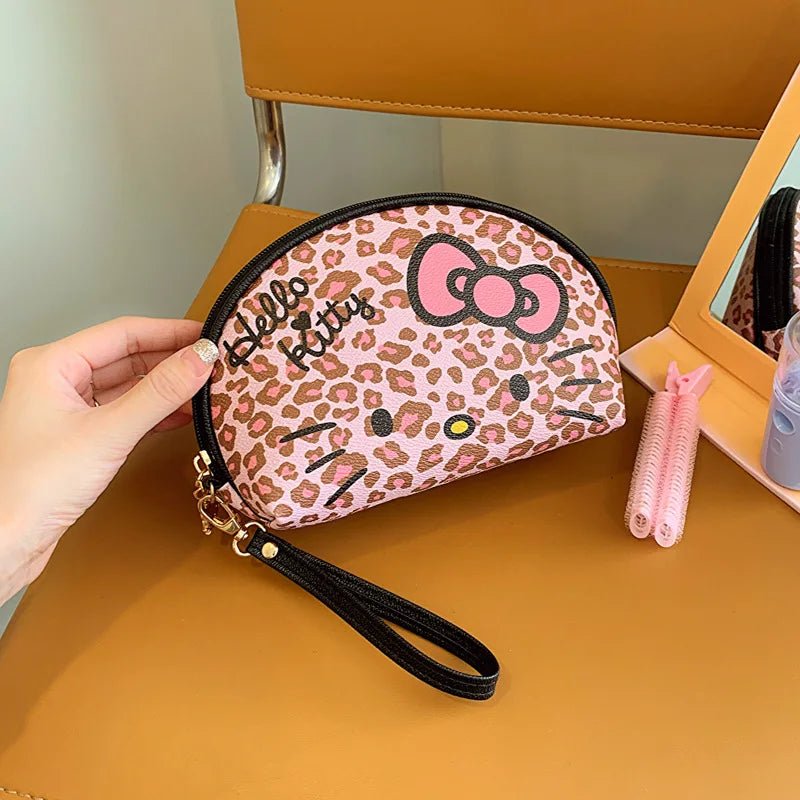 Sanrio Pink Leopard Hello Kitty Cosmetic Makeup Bag Set - Taylor K Shop