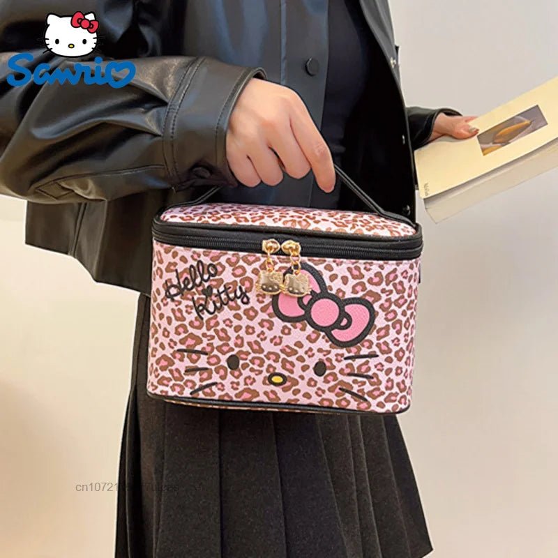 Sanrio Pink Leopard Hello Kitty Cosmetic Makeup Bag Set - Taylor K Shop