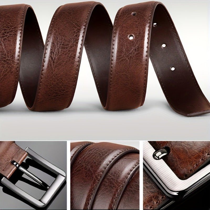 Set of 2 Mens Retro Leather Belts Ideal Fathers Day Gift - Taylor K Shop