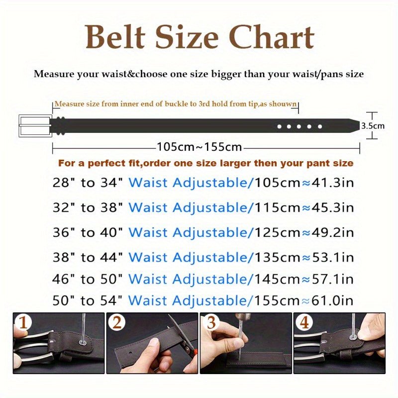 Set of 2 Mens Retro Leather Belts Ideal Fathers Day Gift - Taylor K Shop