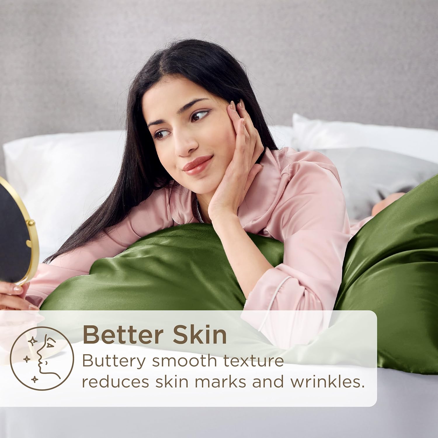 Silver Grey Satin Pillowcase Set for Hair Skin - Taylor K Shop