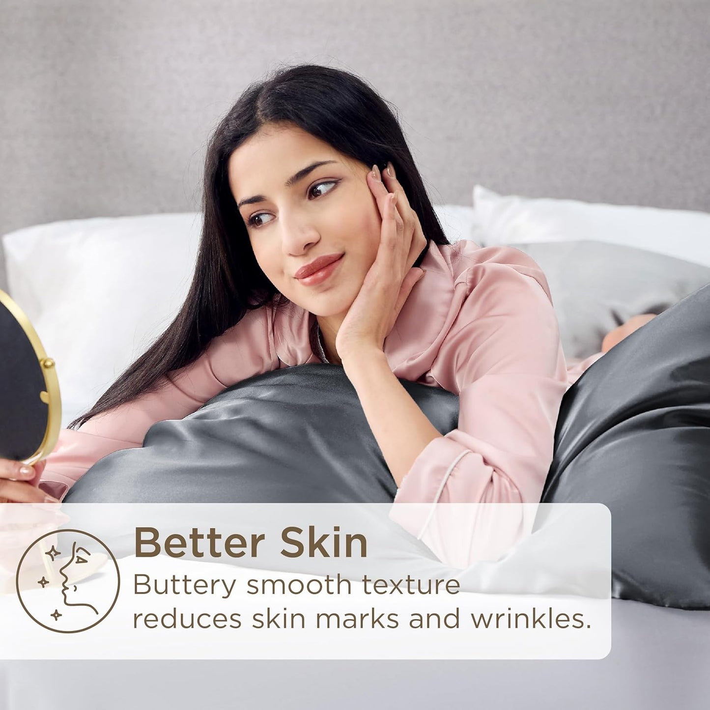 Silver Grey Satin Pillowcase Set for Hair Skin - Taylor K Shop