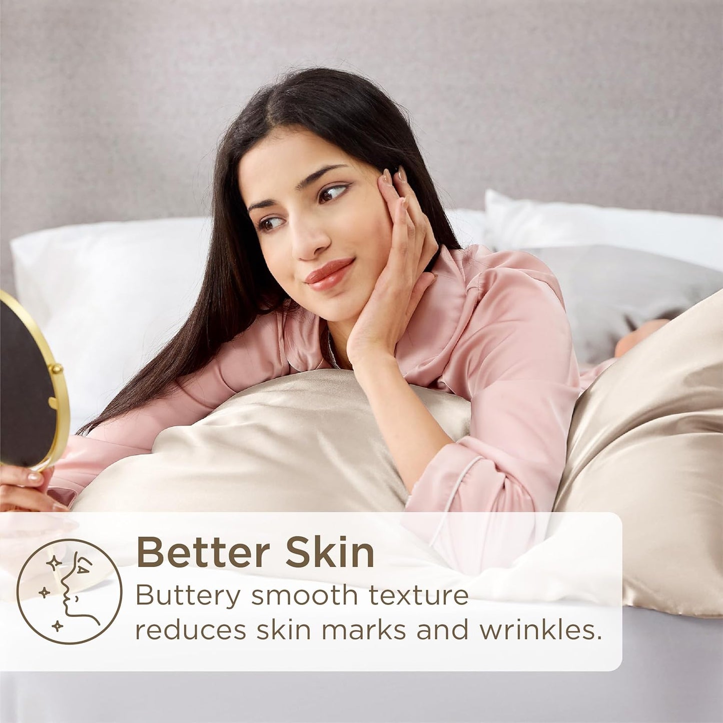 Silver Grey Satin Pillowcase Set for Hair Skin - Taylor K Shop