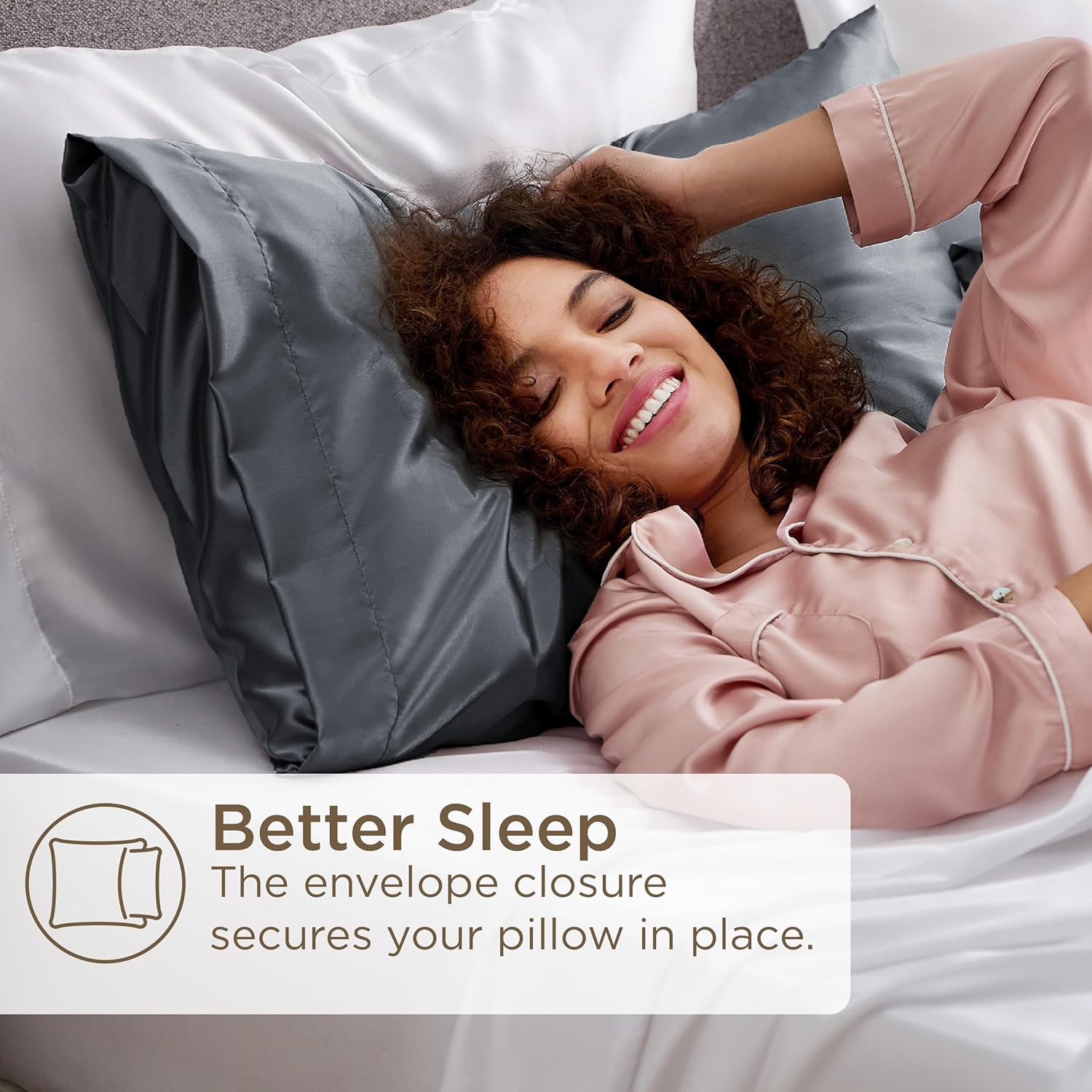 Silver Grey Satin Pillowcase Set for Hair Skin - Taylor K Shop