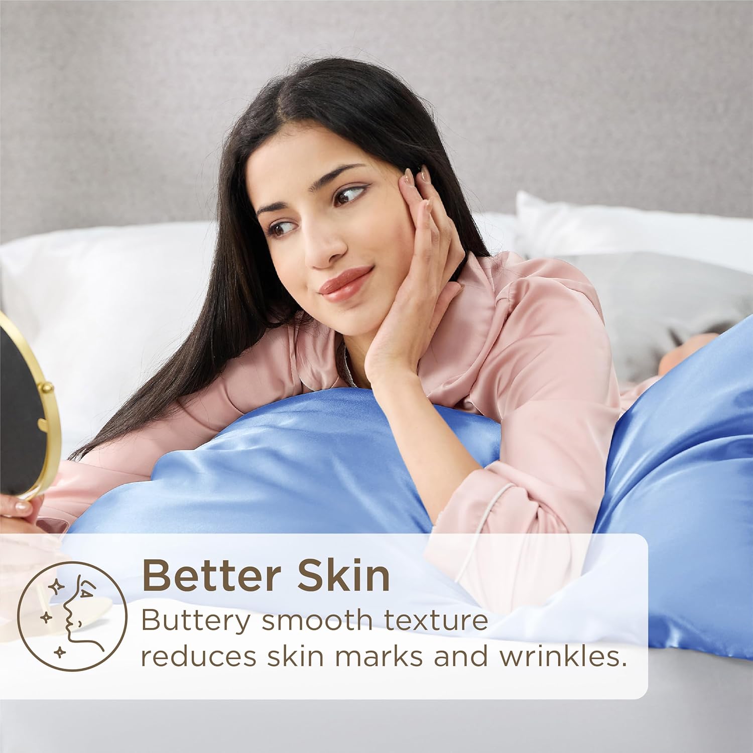 Silver Grey Satin Pillowcase Set for Hair Skin - Taylor K Shop