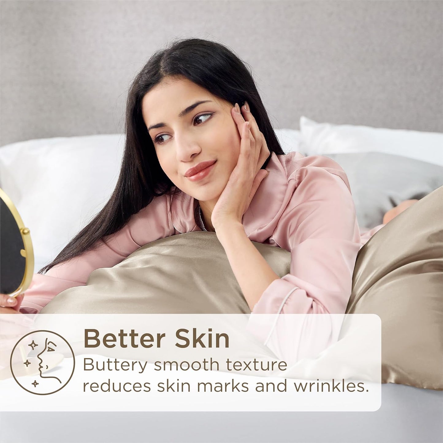 Silver Grey Satin Pillowcase Set for Hair Skin - Taylor K Shop