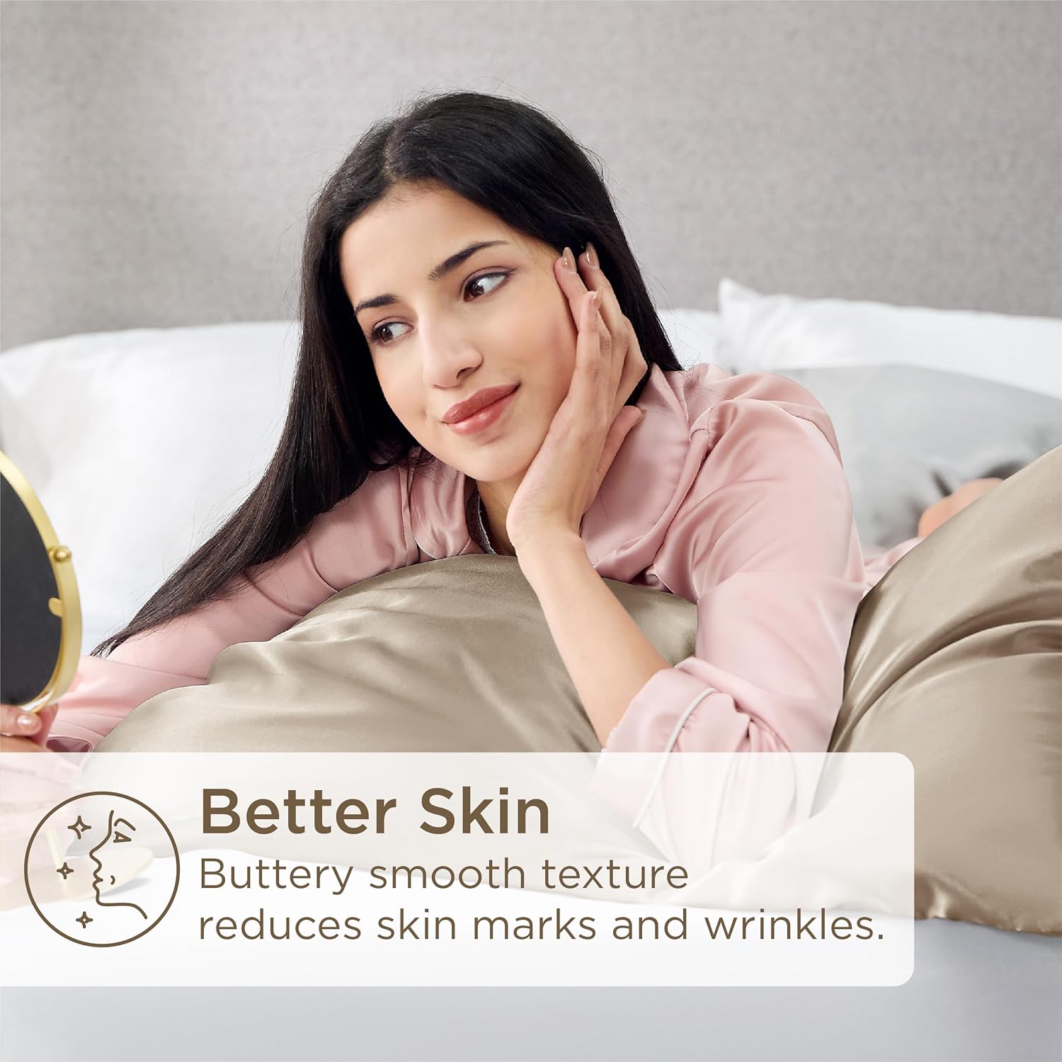 Silver Grey Satin Pillowcase Set for Hair Skin - Taylor K Shop