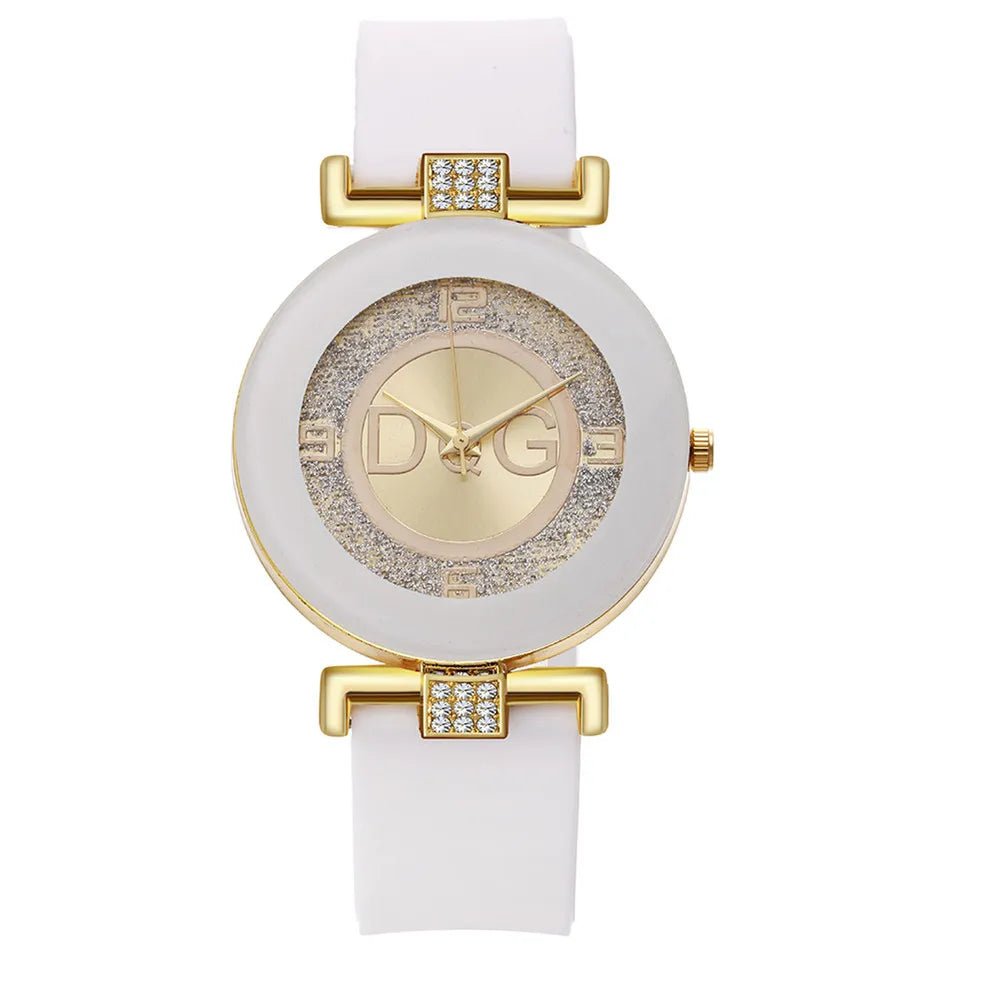 Sleek Minimalist Womens Black White Silicone Watch - Taylor K Shop