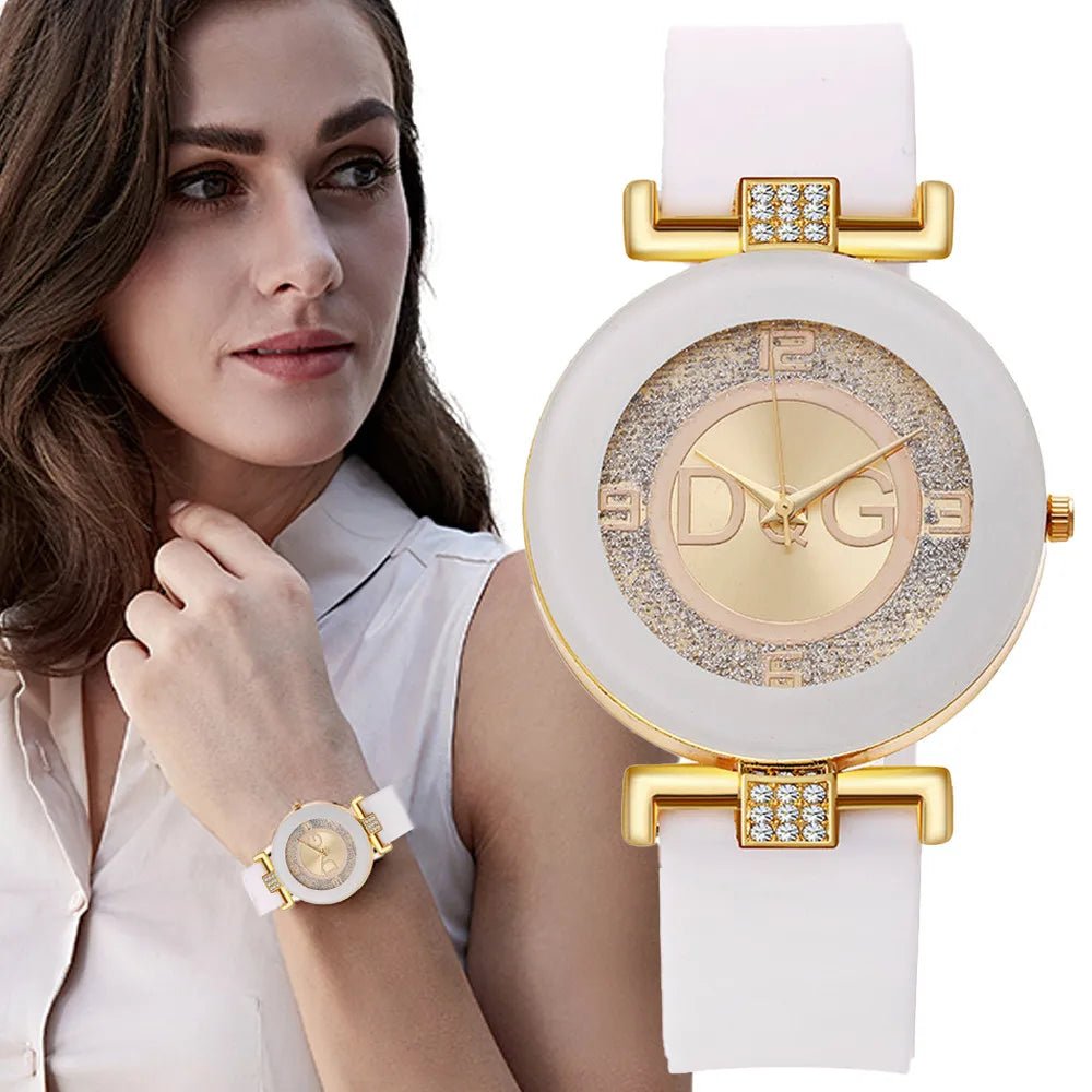 Sleek Minimalist Womens Black White Silicone Watch - Taylor K Shop