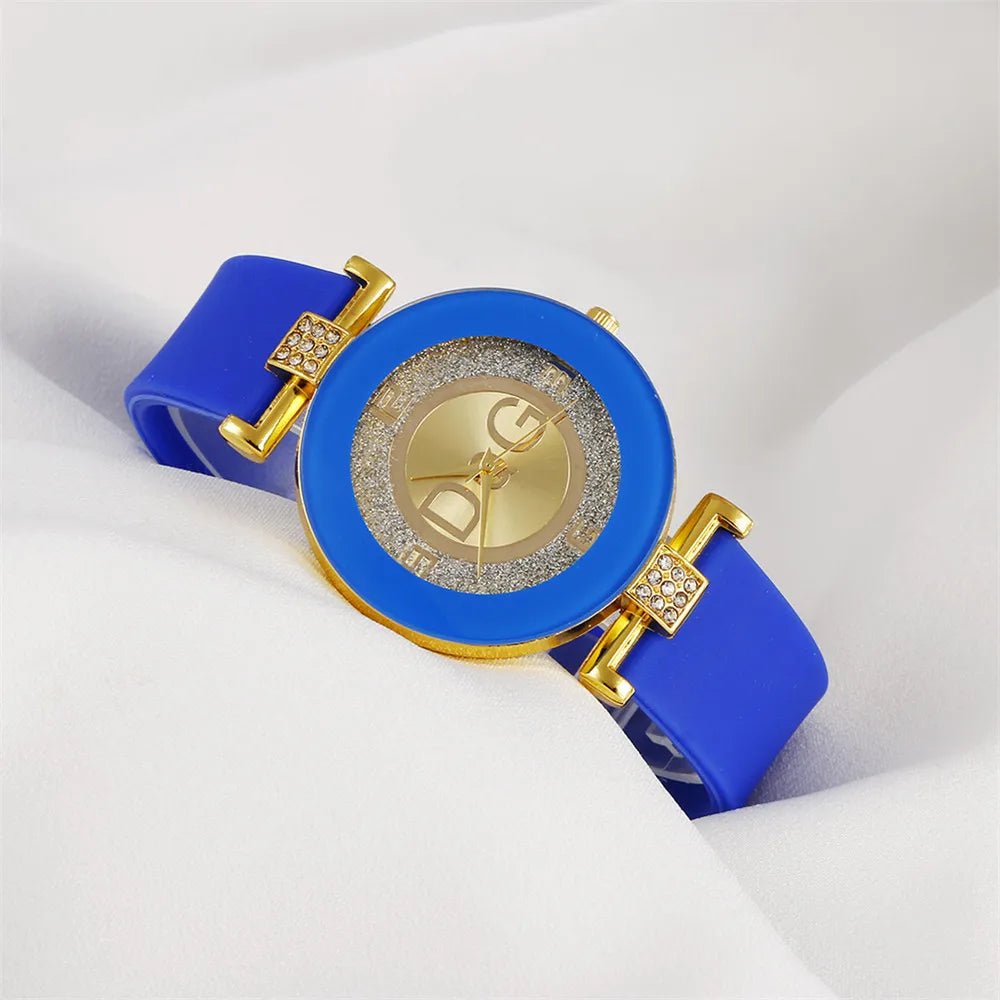 Sleek Minimalist Womens Black White Silicone Watch - Taylor K Shop