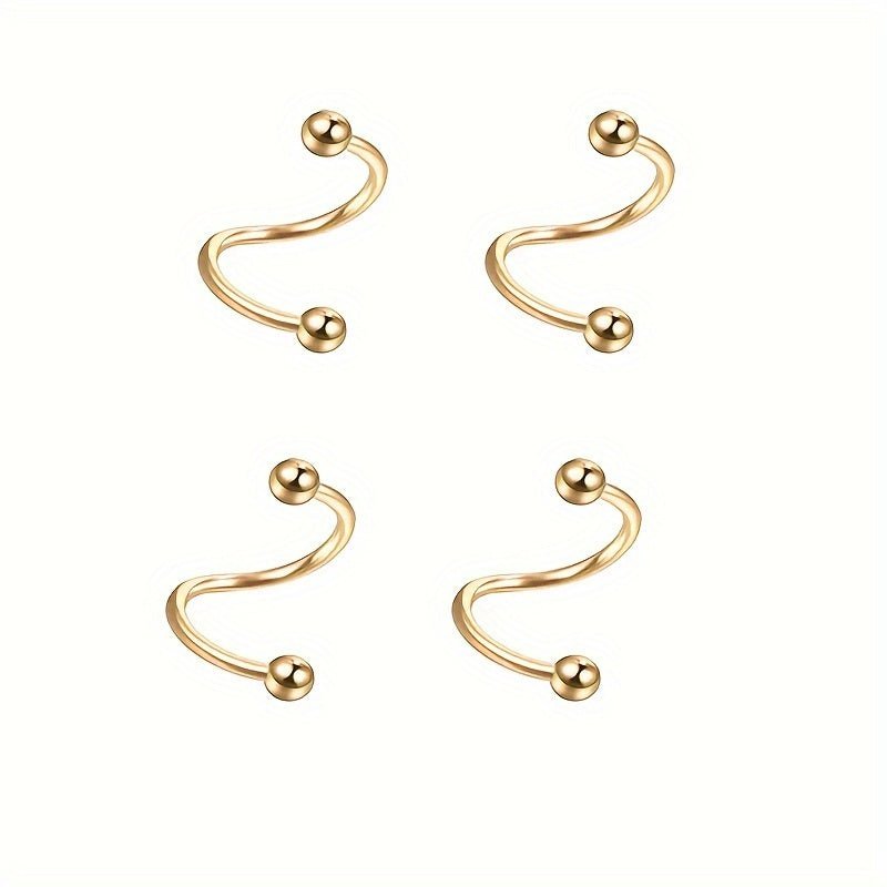 Sleek Stainless Steel SShaped Unisex EarringsLip Rings - Taylor K Shop