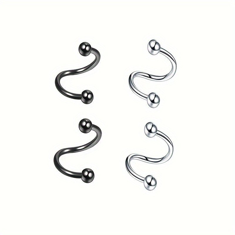 Sleek Stainless Steel SShaped Unisex EarringsLip Rings - Taylor K Shop