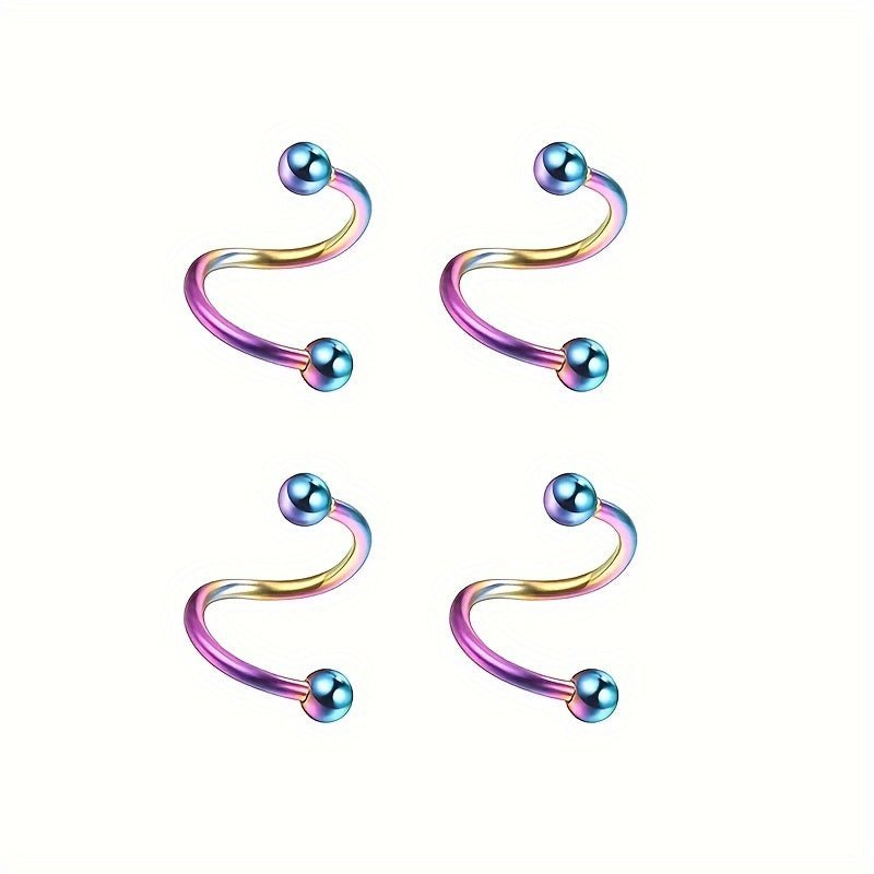 Sleek Stainless Steel SShaped Unisex EarringsLip Rings - Taylor K Shop