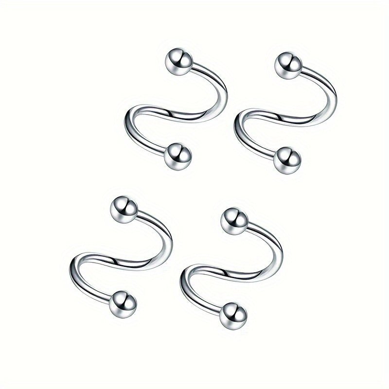 Sleek Stainless Steel SShaped Unisex EarringsLip Rings - Taylor K Shop