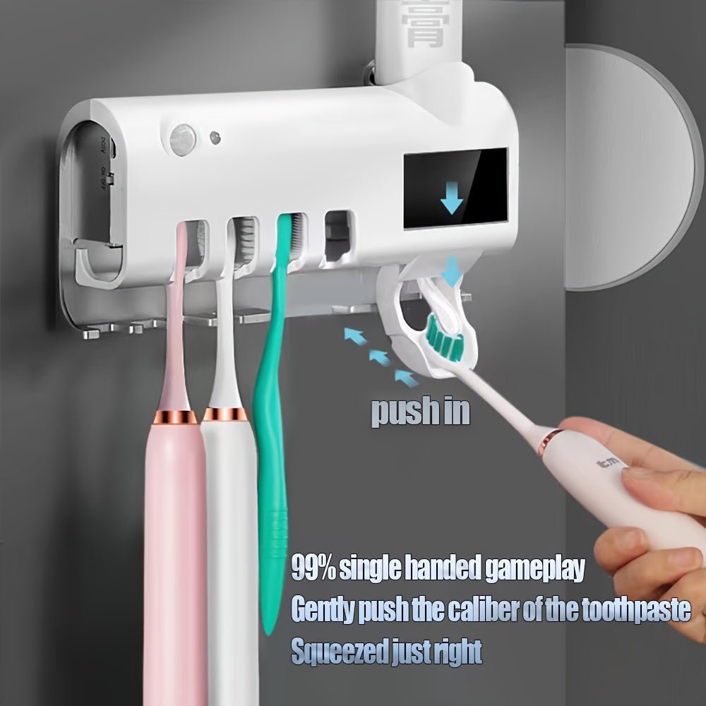 Smart Toothbrush Sanitizer Automatic Dispenser NoDrill USB Charge - Taylor K Shop