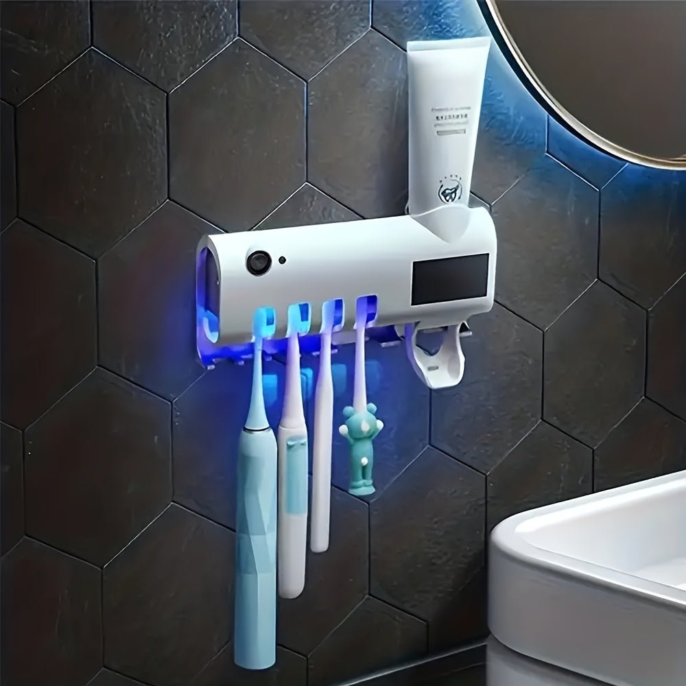 Smart Toothbrush Sanitizer Automatic Dispenser NoDrill USB Charge - Taylor K Shop