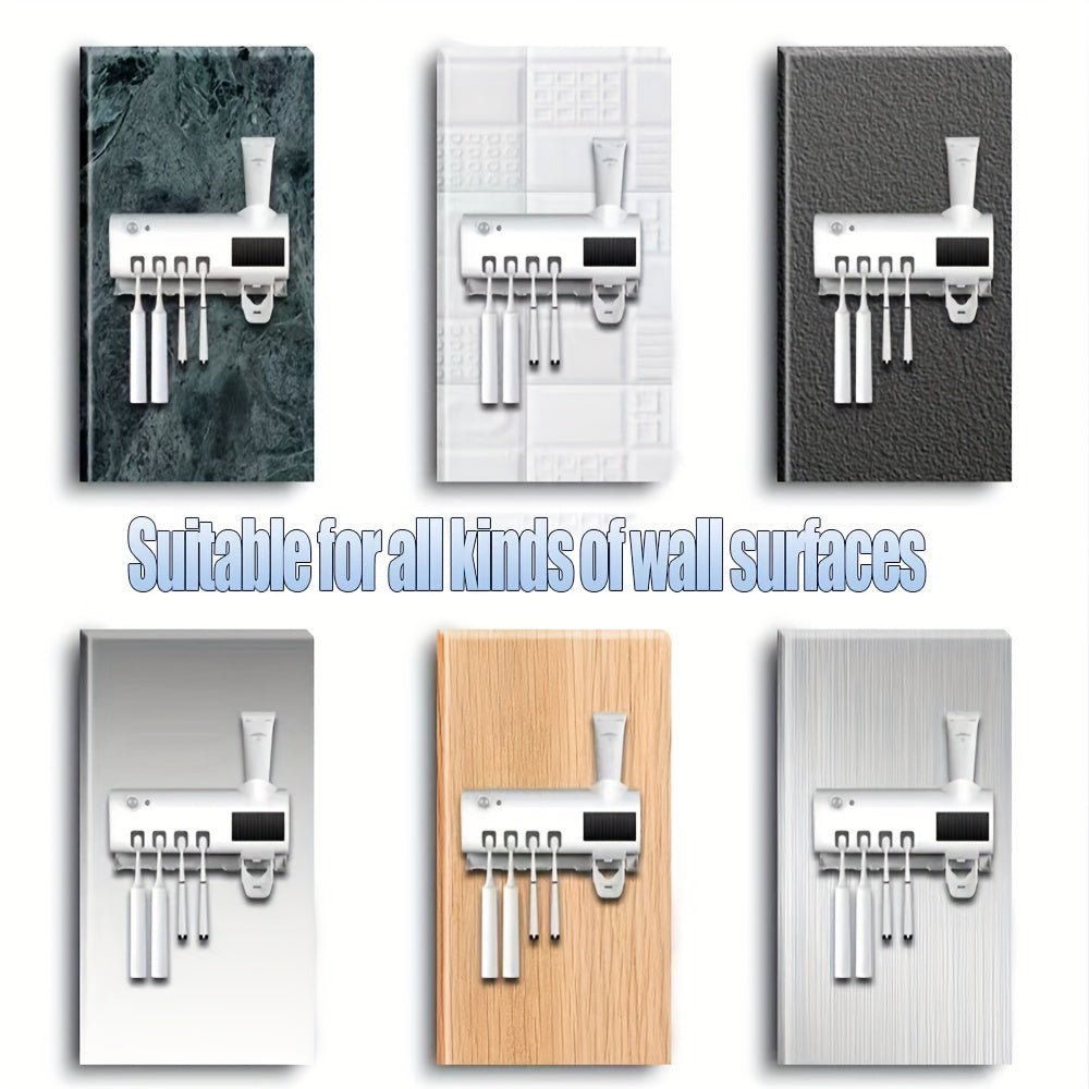 Smart Toothbrush Sanitizer Automatic Dispenser NoDrill USB Charge - Taylor K Shop