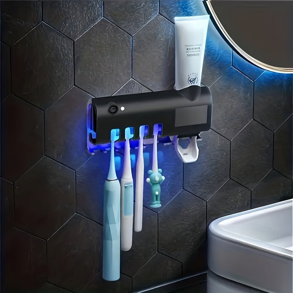 Smart Toothbrush Sanitizer Automatic Dispenser NoDrill USB Charge - Taylor K Shop