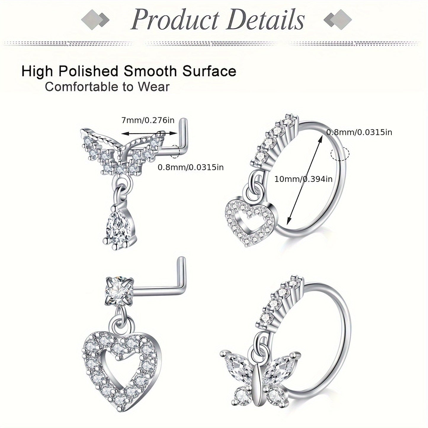 Sophisticated 4Piece Stainless Steel Piercing Jewelry Set - Taylor K Shop