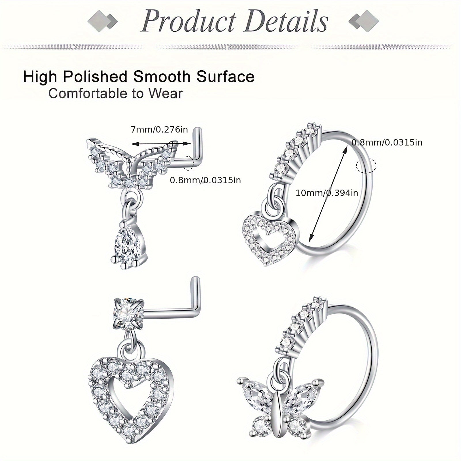 Sophisticated 4Piece Stainless Steel Piercing Jewelry Set - Taylor K Shop