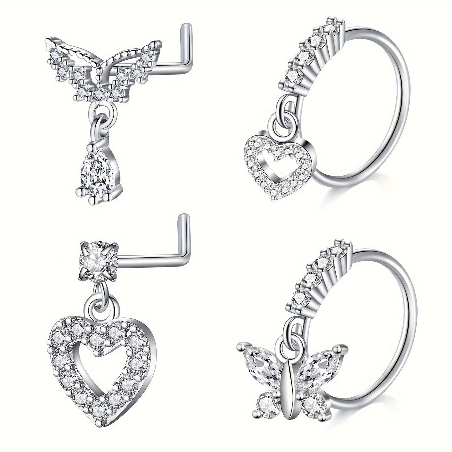 Sophisticated 4Piece Stainless Steel Piercing Jewelry Set - Taylor K Shop
